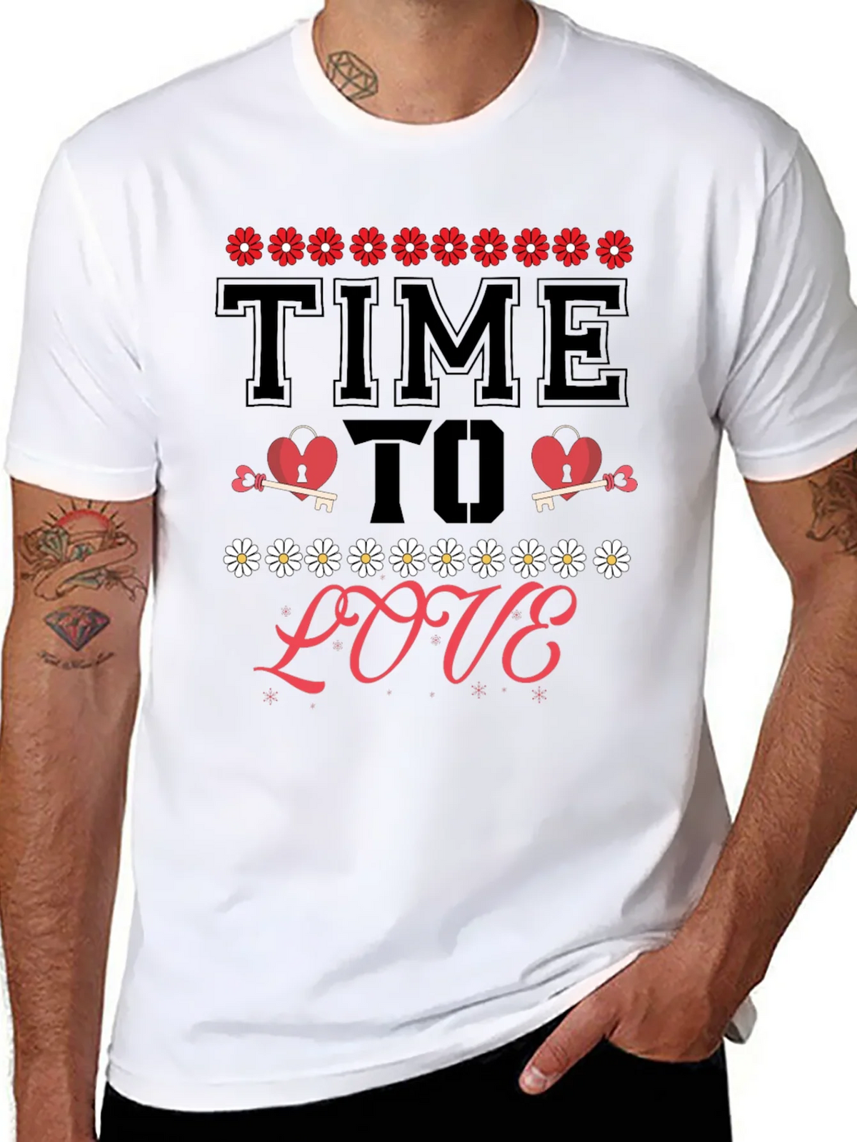 Time to Love T-Shirt - Heart & Key Design product image 7