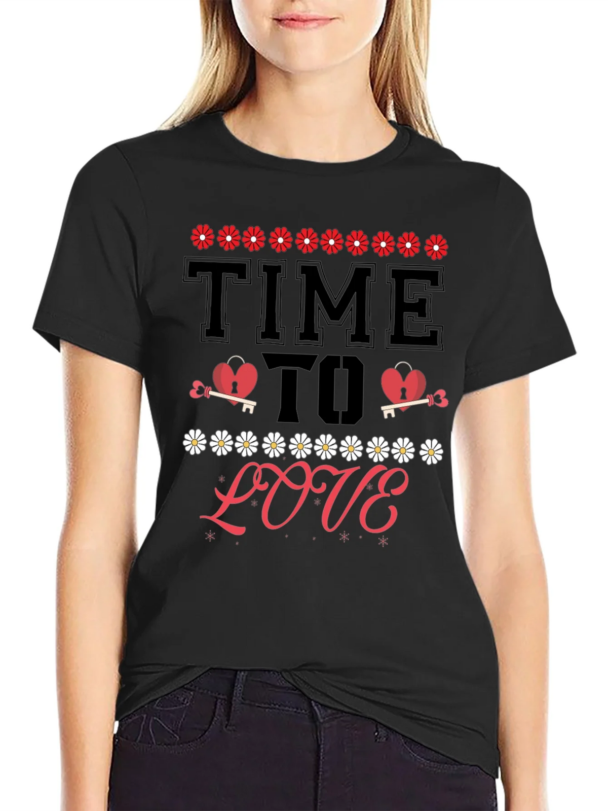 Time to Love T-Shirt - Heart & Key Design product image 2