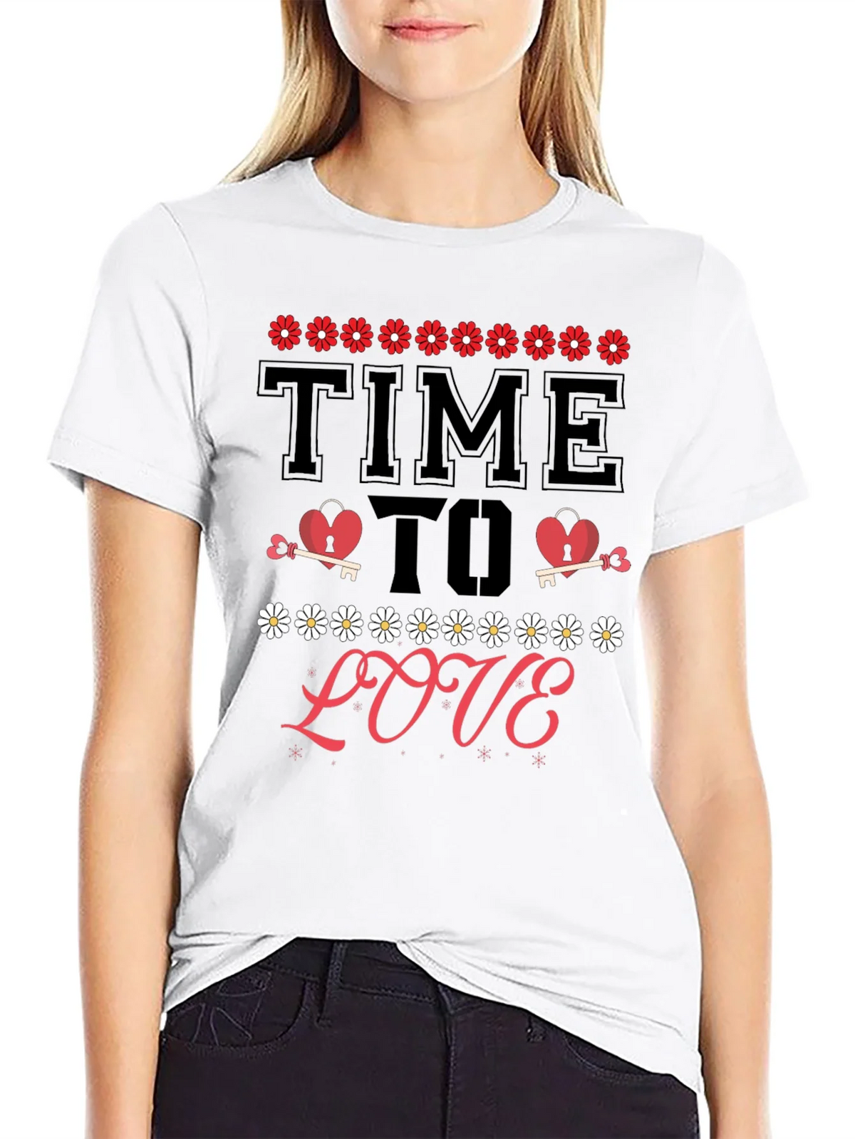 Time to Love T-Shirt - Heart & Key Design product image 8