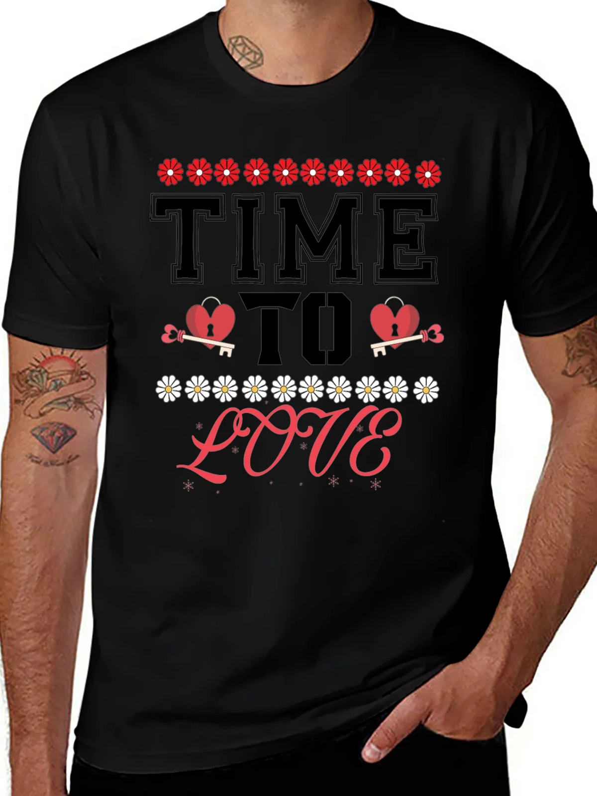 Time to Love T-Shirt - Heart & Key Design product image 1