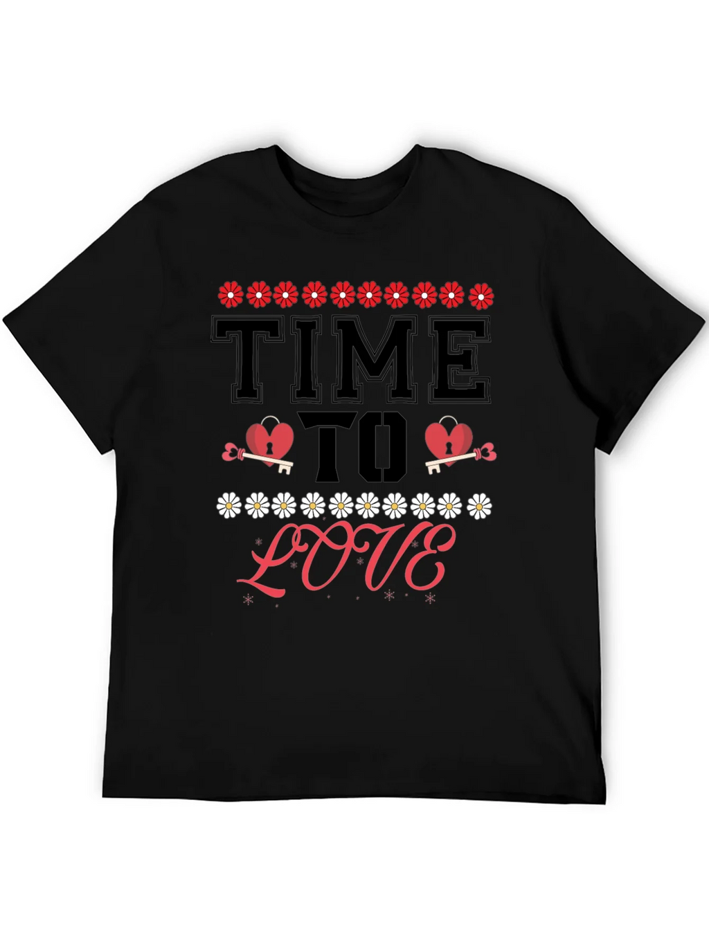 Time to Love T-Shirt - Heart & Key Design product image 5