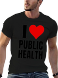 I Heart Public Health T-Shirt - Black Cotton Tee product image 1