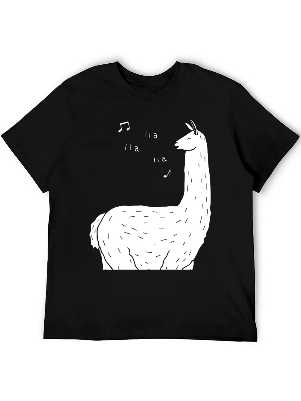 Singing Llama Graphic Tee - Black Cotton T-Shirt product image 5