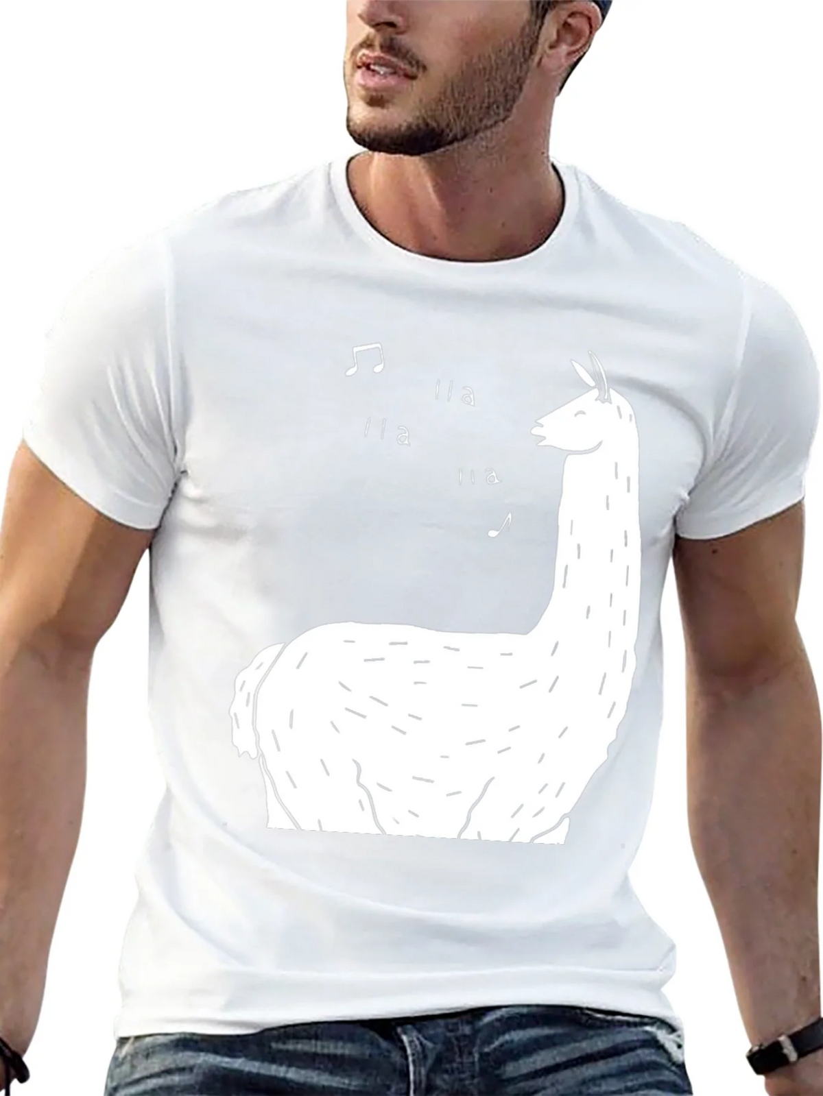 Singing Llama Graphic Tee - Black Cotton T-Shirt product image 12
