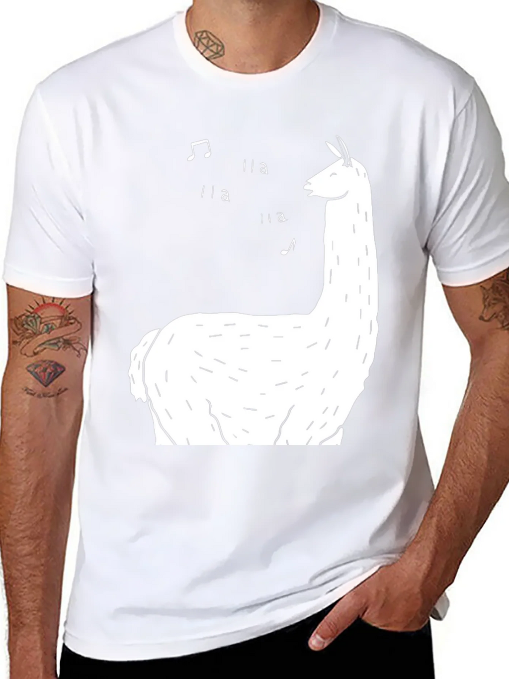 Singing Llama Graphic Tee - Black Cotton T-Shirt product image 7
