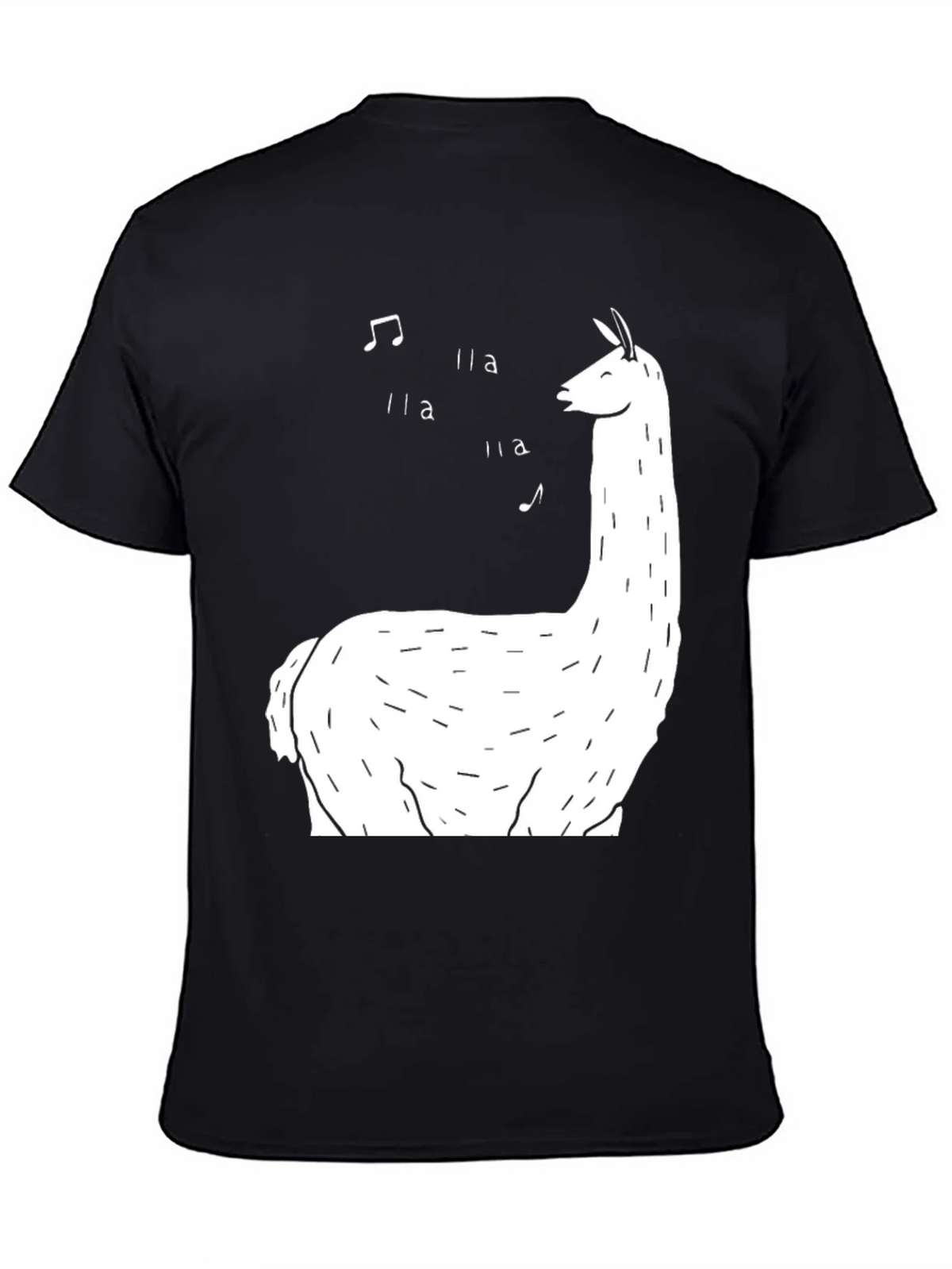 Singing Llama Graphic Tee - Black Cotton T-Shirt product image 4