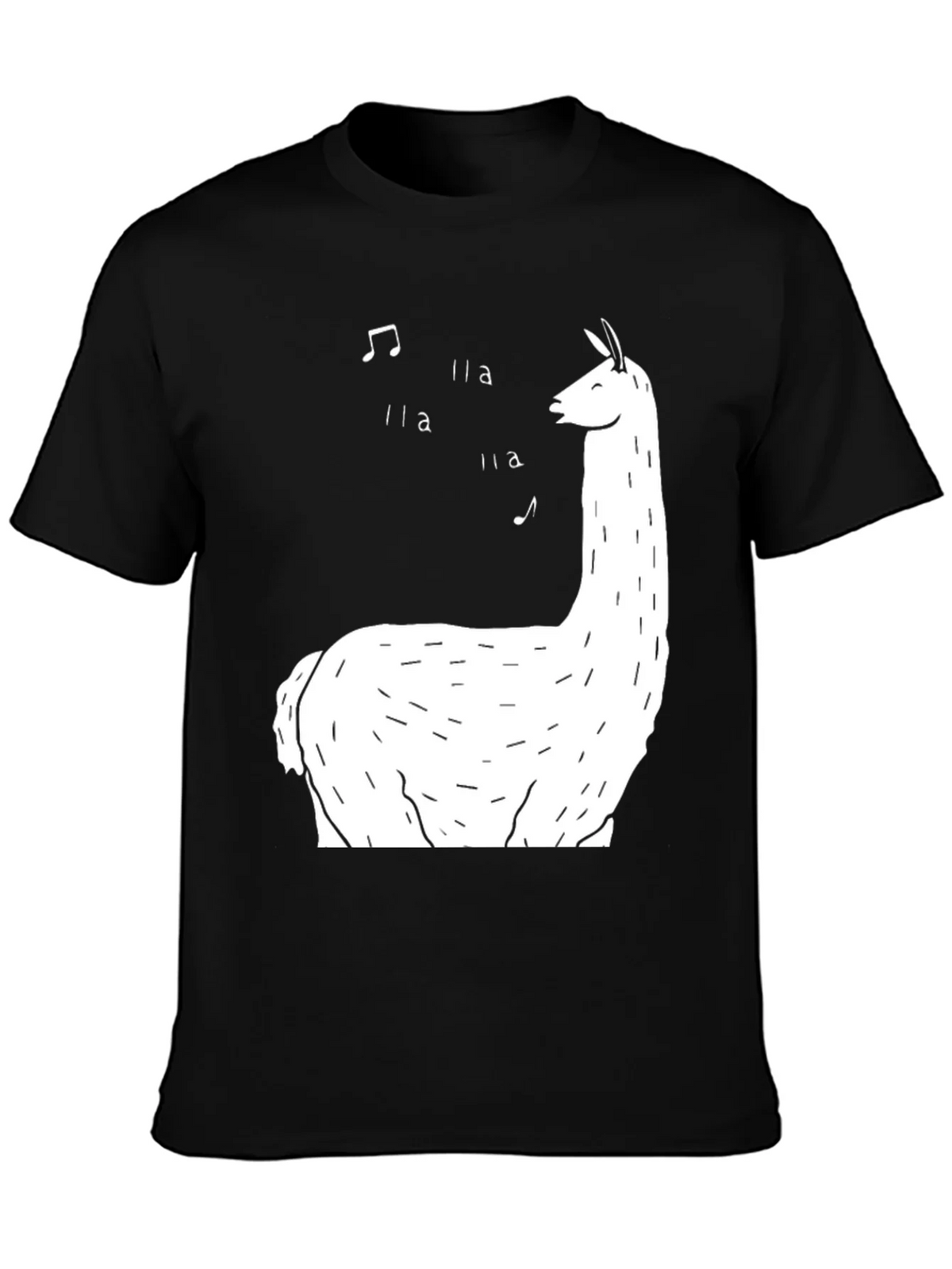 Singing Llama Graphic Tee - Black Cotton T-Shirt product image 3