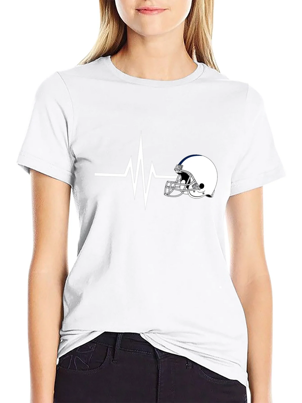 Football Helmet Heartbeat T-Shirt - Fan Apparel product image 7