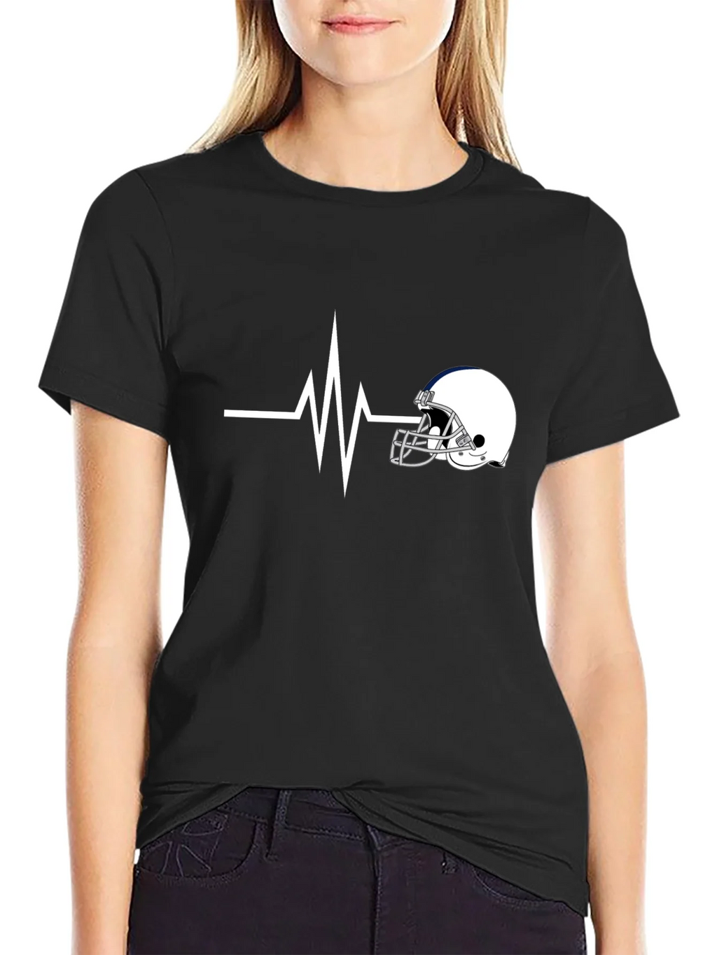 Football Helmet Heartbeat T-Shirt - Fan Apparel product image 2