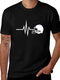 Football Helmet Heartbeat T-Shirt - Fan Apparel product image 1