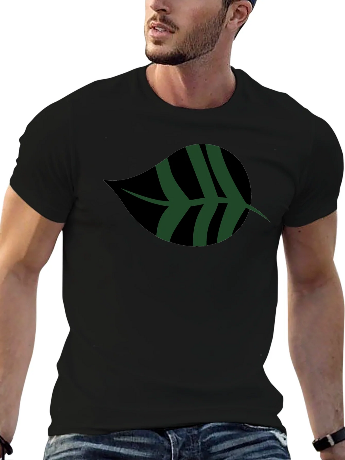 Leaf Graphic Black T-Shirt | Casual Style product image 6