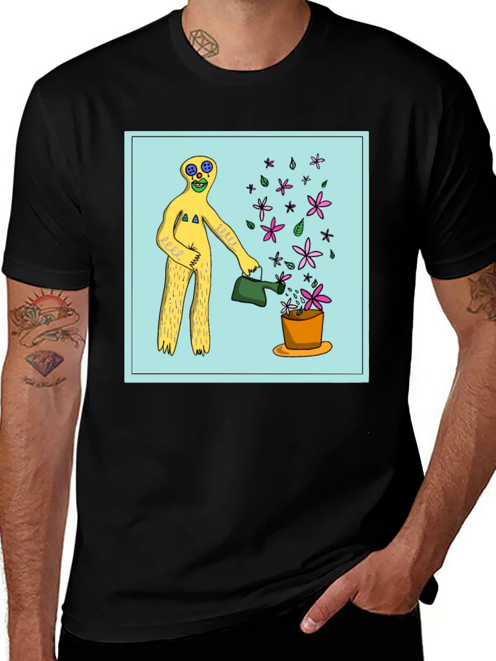 Surreal Gardener Graphic T-Shirt - Black product image 1