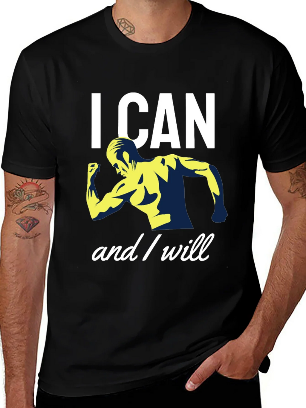 I CAN and I WILL Motivational Gym T-Shirt product image 1