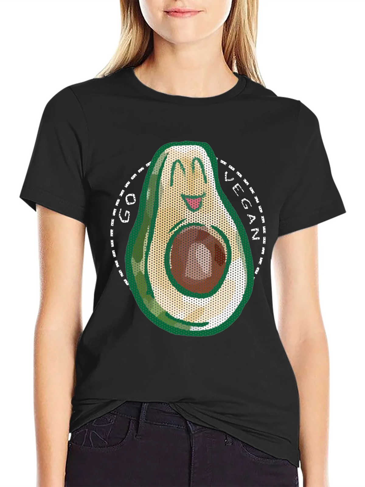 Go Vegan Avocado T-Shirt - Mens Black Tee product image 2