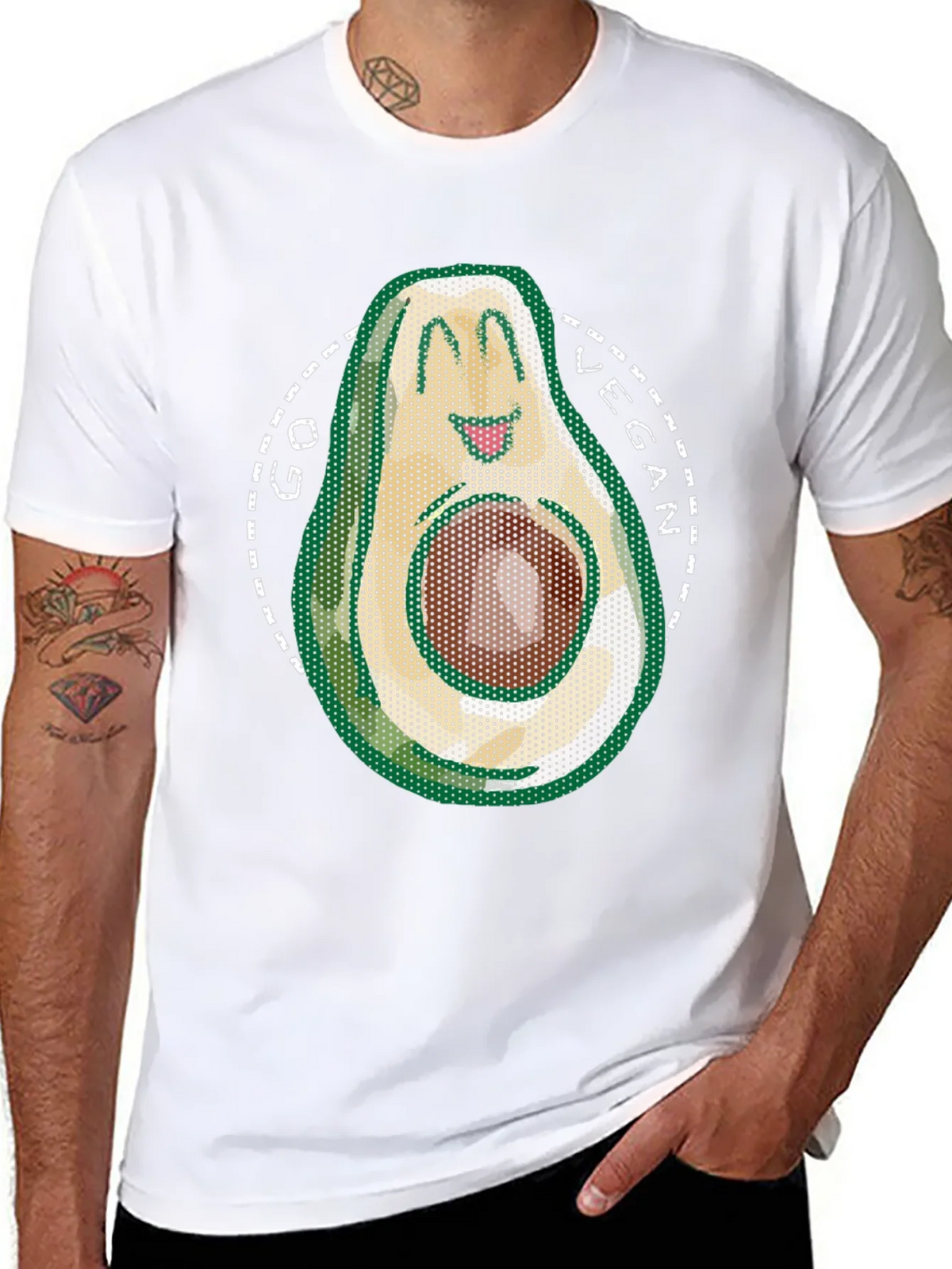 Go Vegan Avocado T-Shirt - Mens Black Tee product image 7