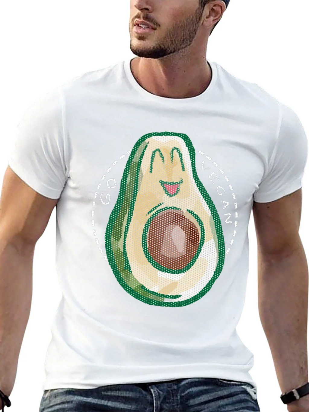 Go Vegan Avocado T-Shirt - Mens Black Tee product image 12