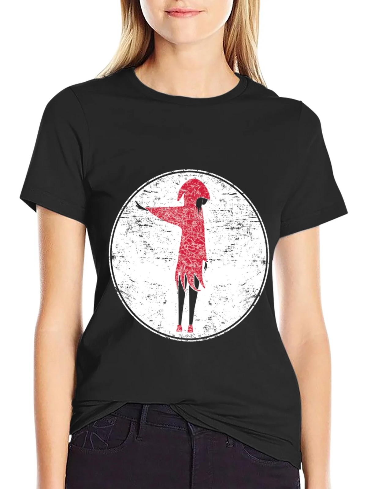 Red Figure Graphic Tee - Grunge Style product image 1