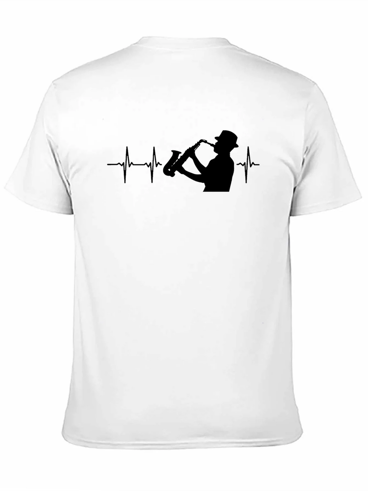 Saxophone Heartbeat Black T-Shirt - Musician Tee product image 10