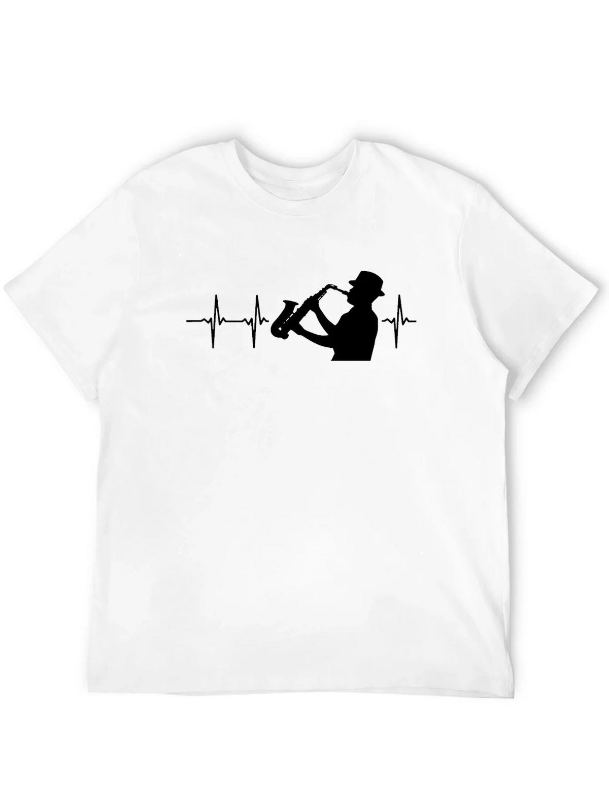 Saxophone Heartbeat Black T-Shirt - Musician Tee product image 11