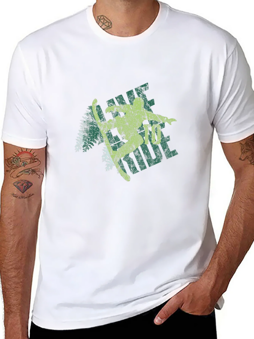Retro Skier Graphic Tee - Black Cotton Blend product image 7