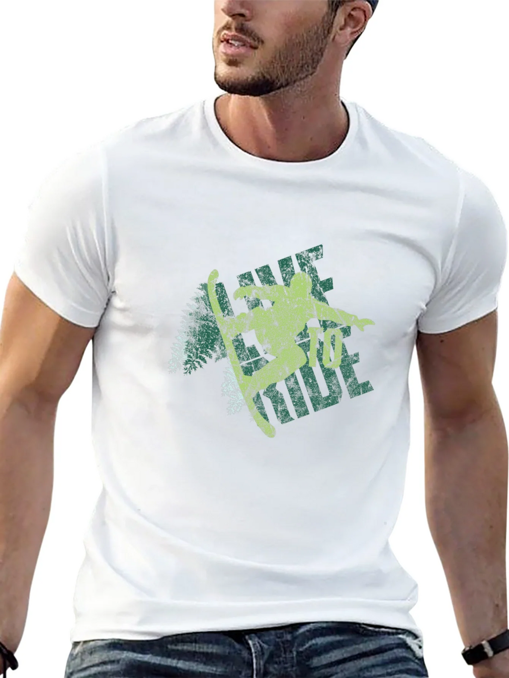 Retro Skier Graphic Tee - Black Cotton Blend product image 12