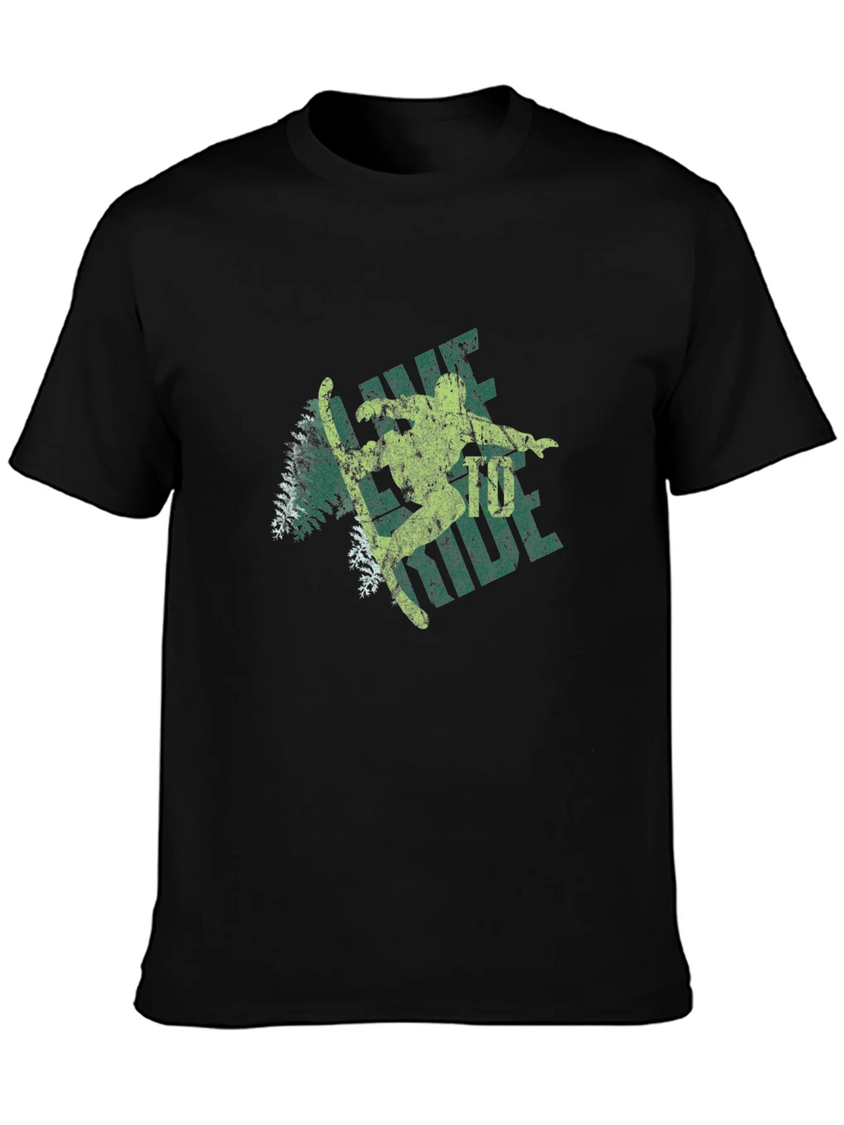 Retro Skier Graphic Tee - Black Cotton Blend product image 3