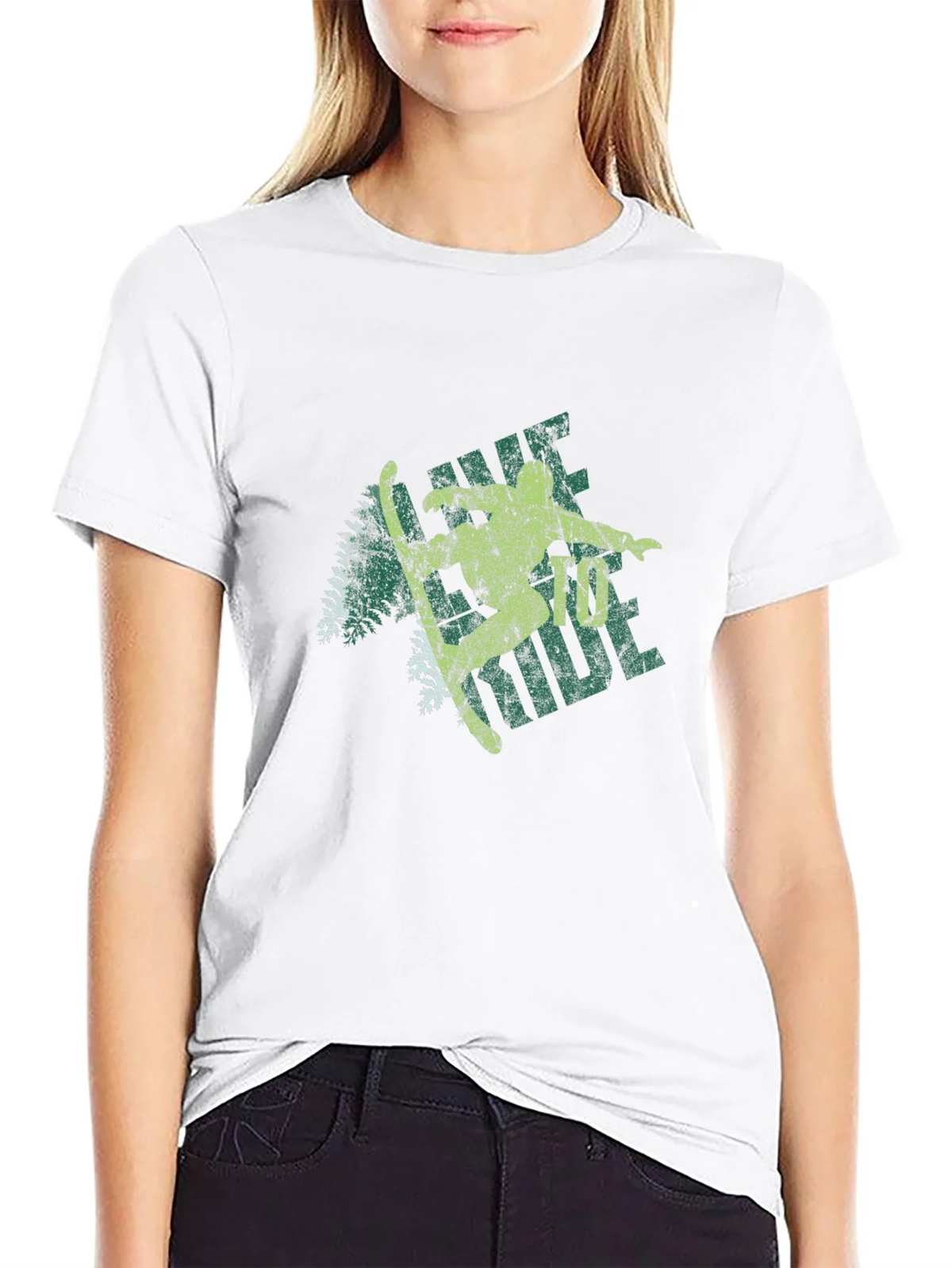 Retro Skier Graphic Tee - Black Cotton Blend product image 8
