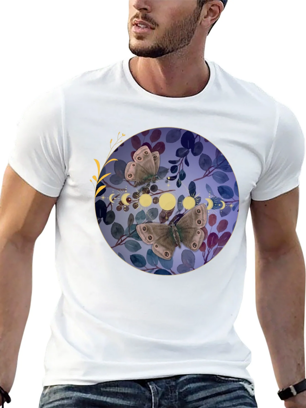 Butterfly & Moon Phase Graphic T-Shirt product image 5