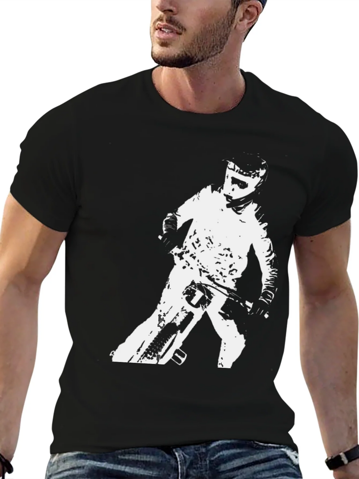 Mountain Bike Rider Graphic Tee - Black Casual T-Shirt product image 6
