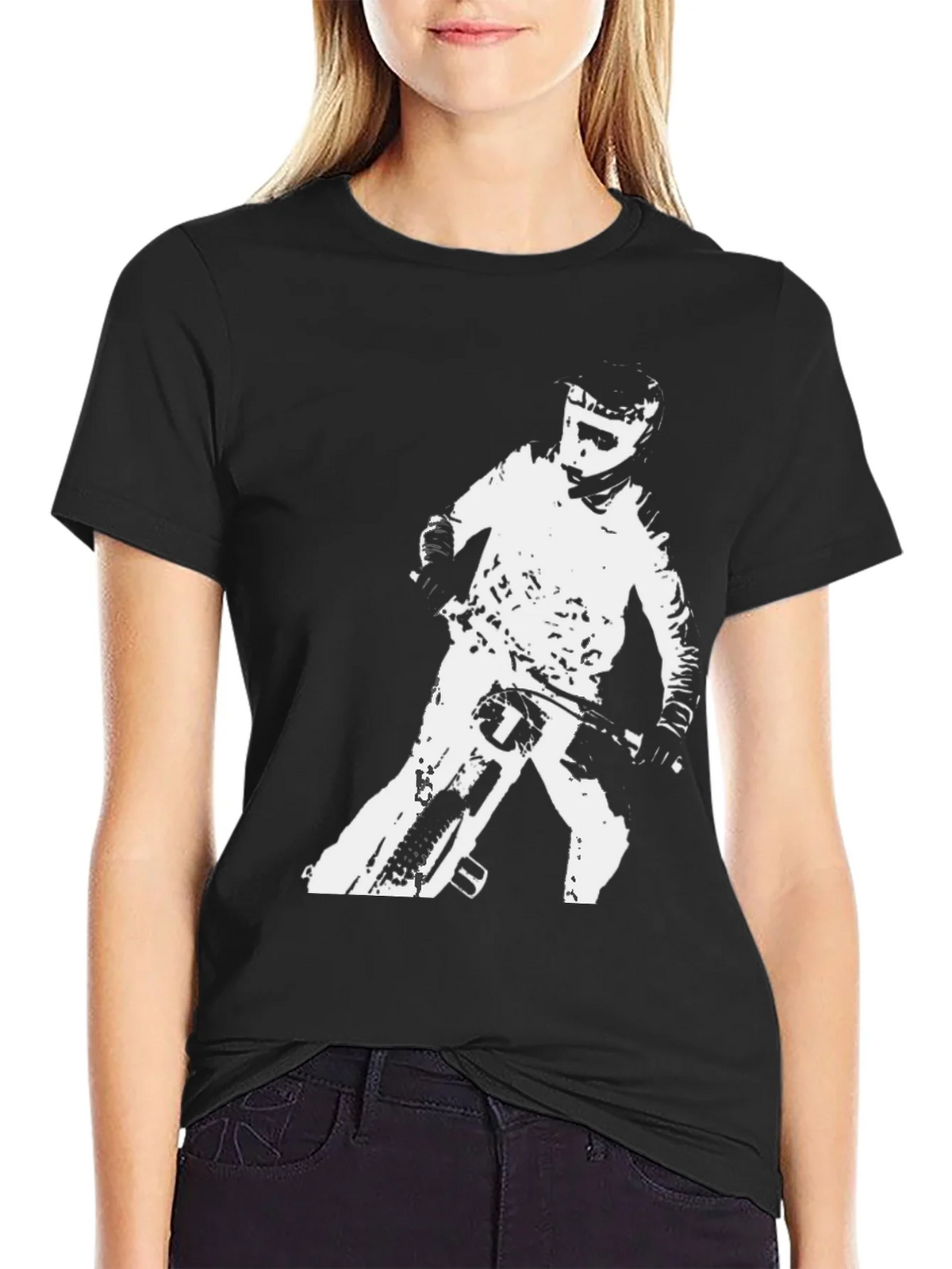 Mountain Bike Rider Graphic Tee - Black Casual T-Shirt product image 2