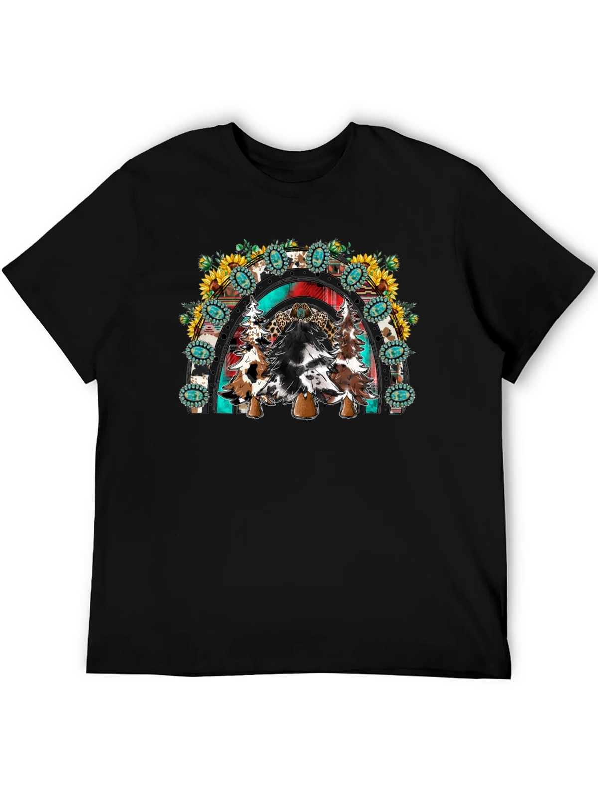 Western Christmas Trees Rainbow T-Shirt product image 5