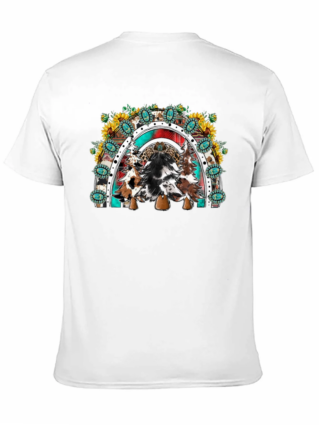 Western Christmas Trees Rainbow T-Shirt product image 10
