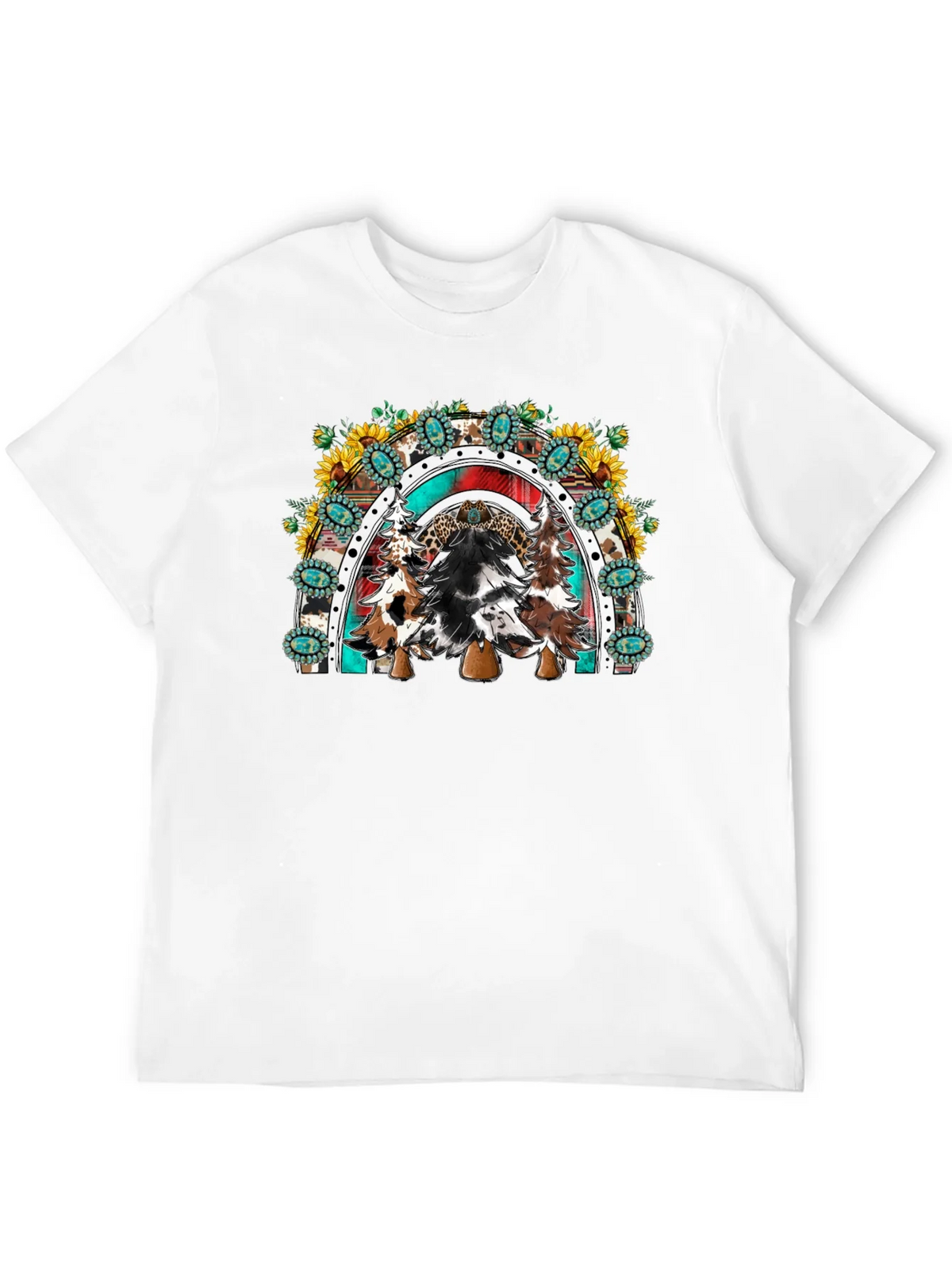 Western Christmas Trees Rainbow T-Shirt product image 11