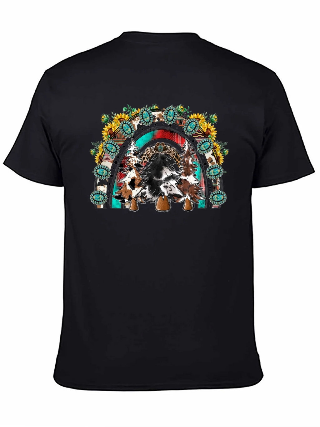 Western Christmas Trees Rainbow T-Shirt product image 4