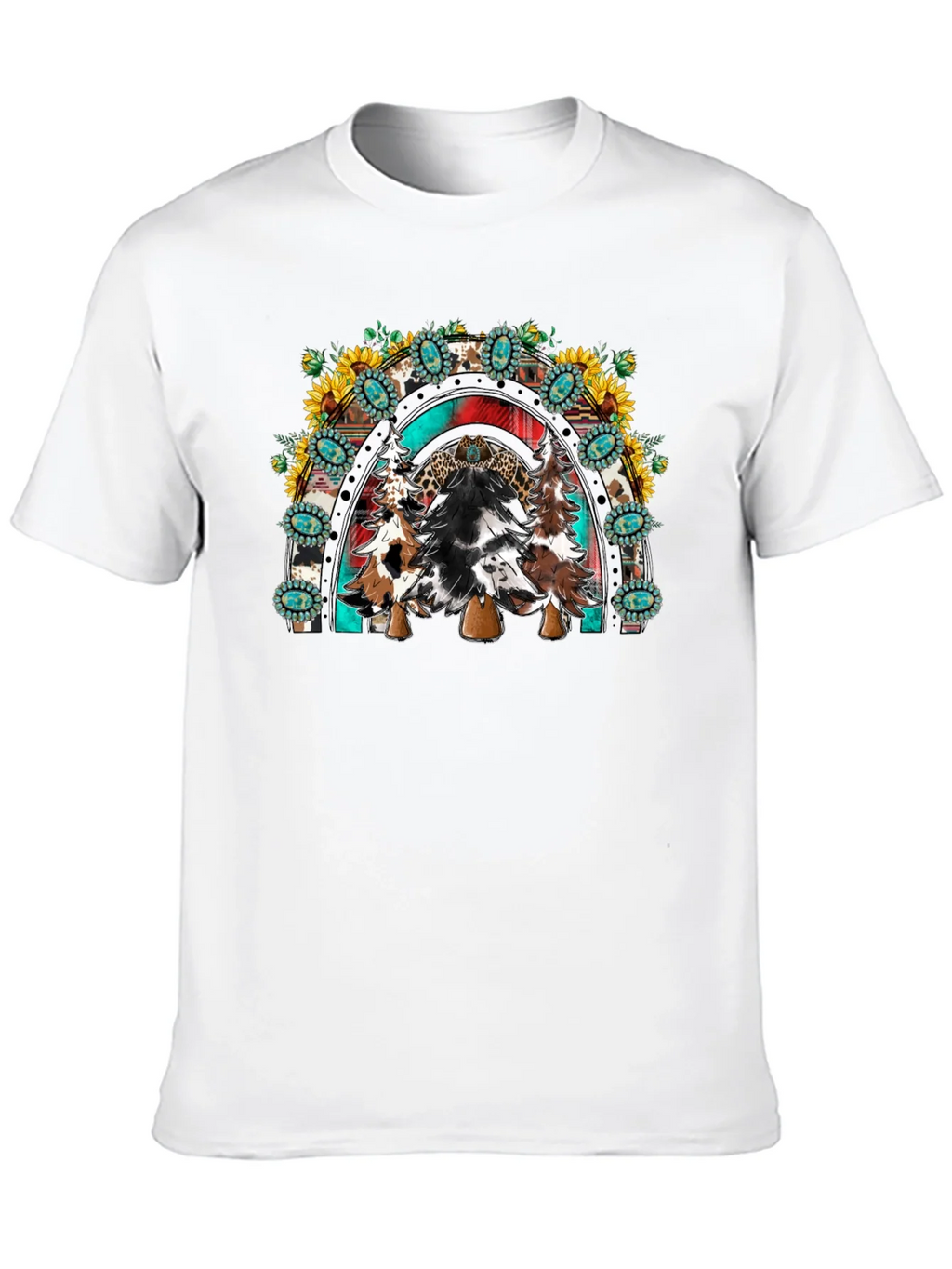Western Christmas Trees Rainbow T-Shirt product image 9