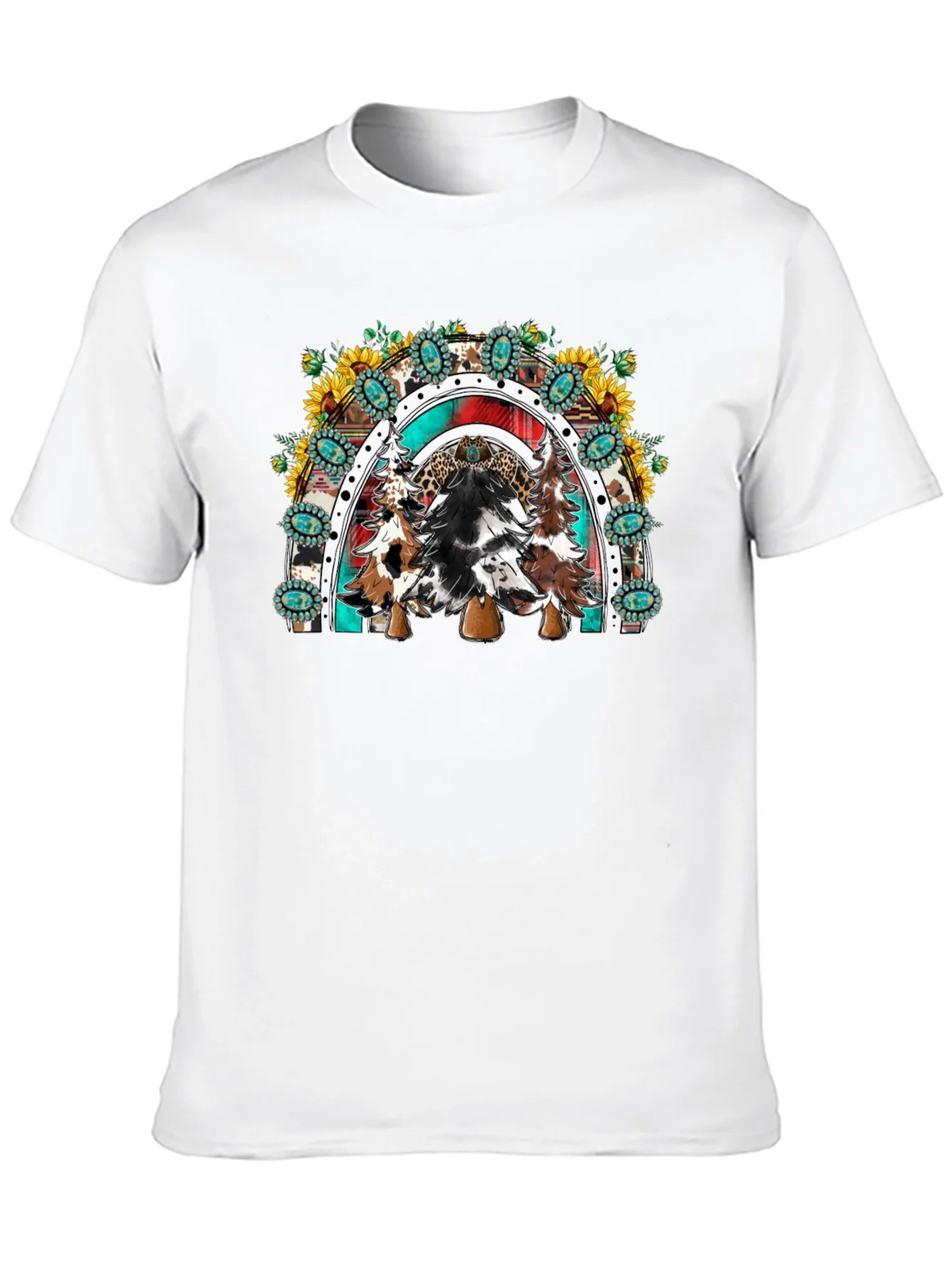 Western Christmas Trees Rainbow T-Shirt product image 9