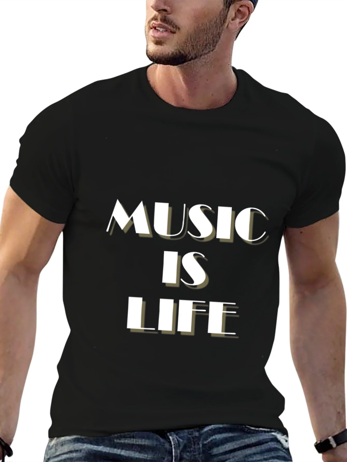 Music is Life Black Graphic Tee product image 6