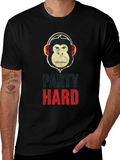 Party Hard Monkey Graphic T-Shirt - Black product image 1