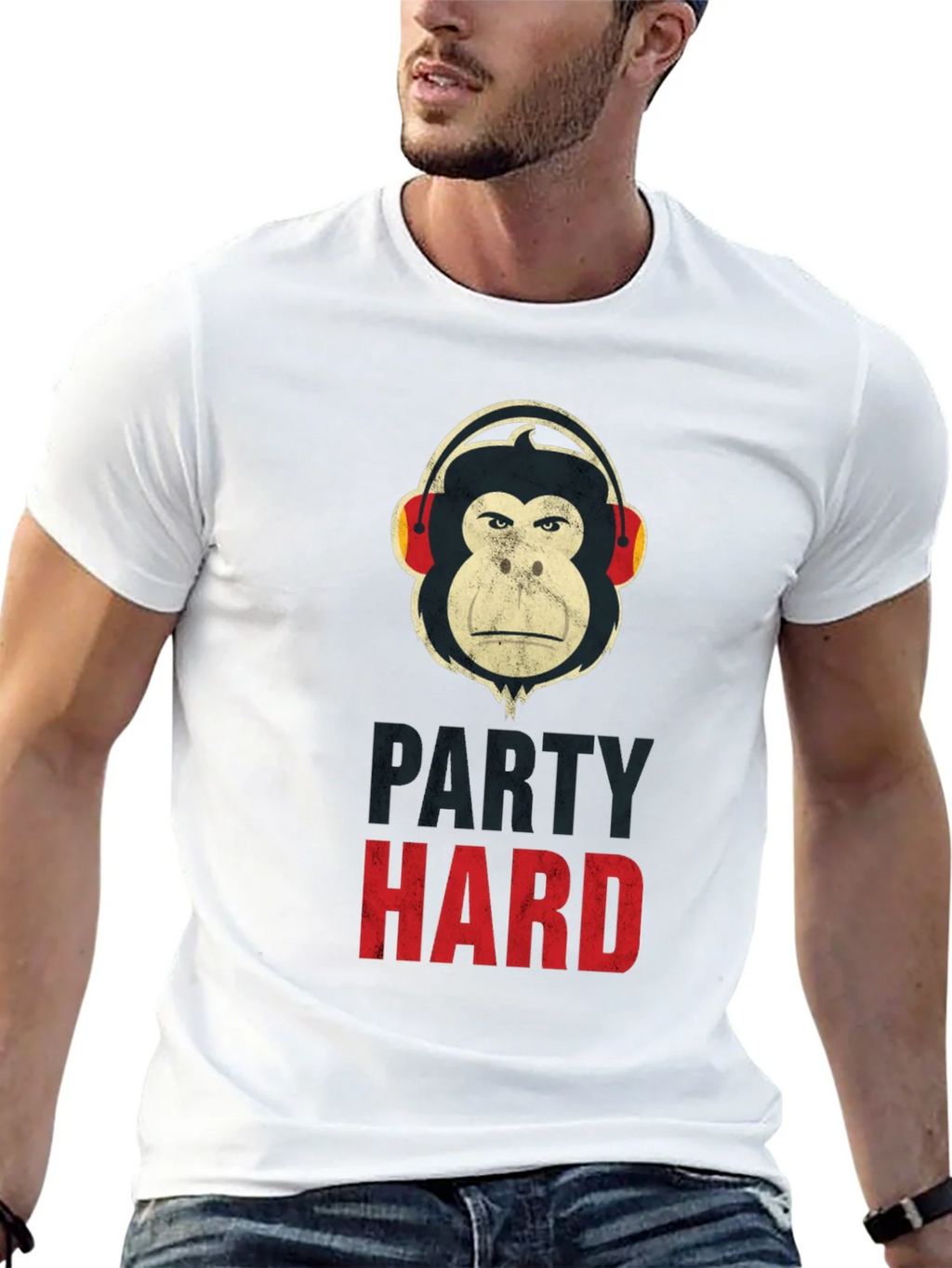 Party Hard Monkey Graphic T-Shirt - Black product image 12