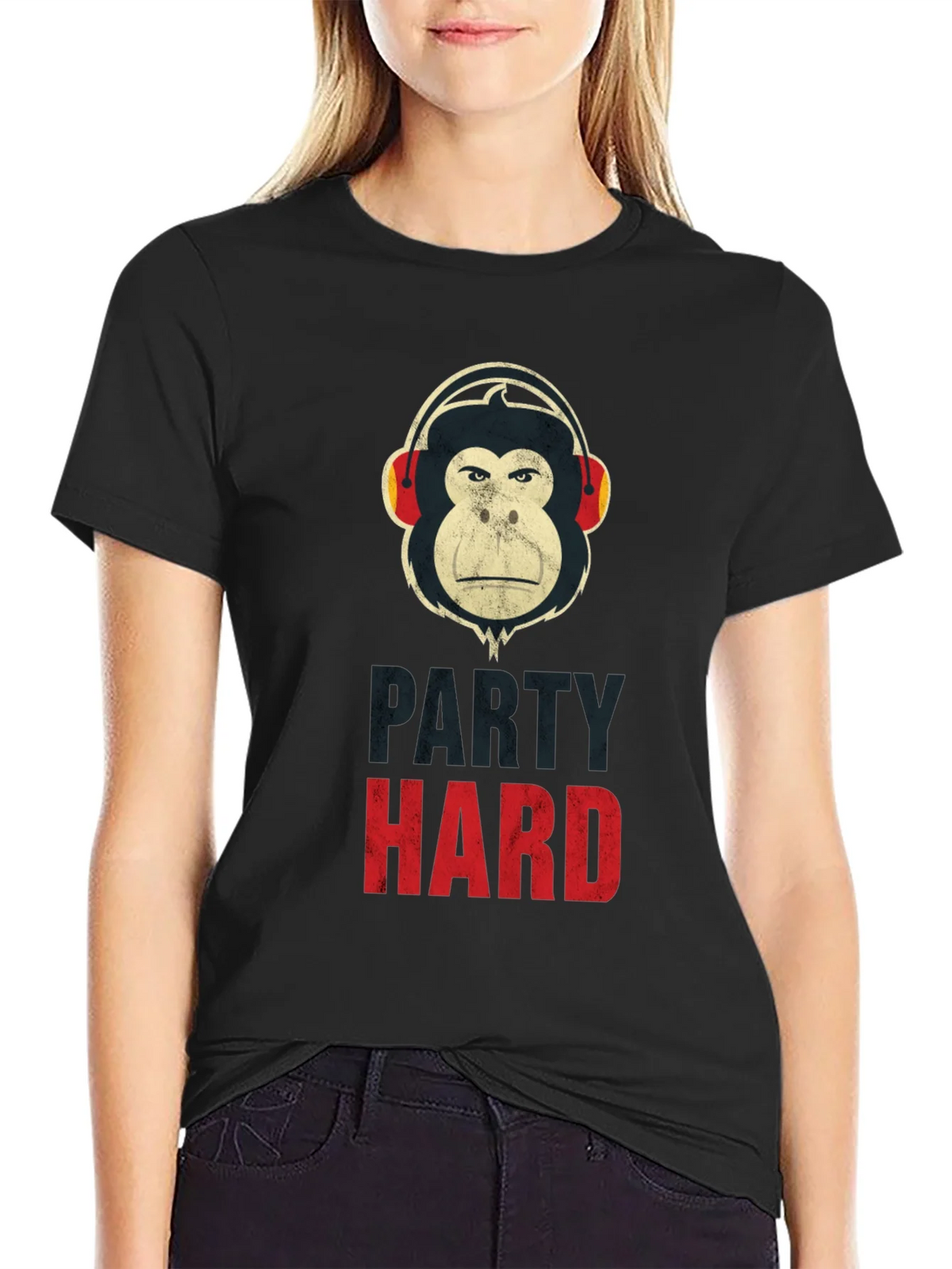 Party Hard Monkey Graphic T-Shirt - Black product image 2