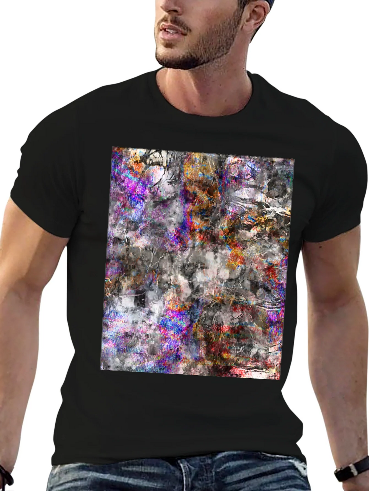 Abstract Art Tee - Black Cotton Blend product image 2