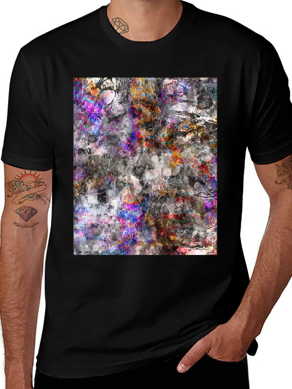 Abstract Art Tee - Black Cotton Blend product image 1