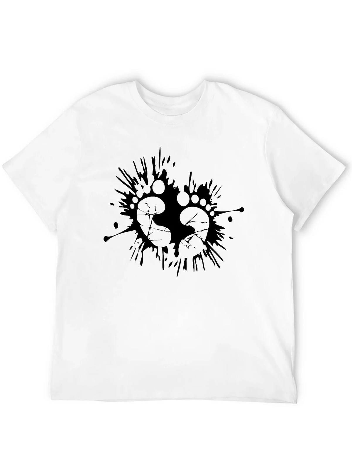 Mens Black Graphic Tee - Footprints Splash Design product image 11