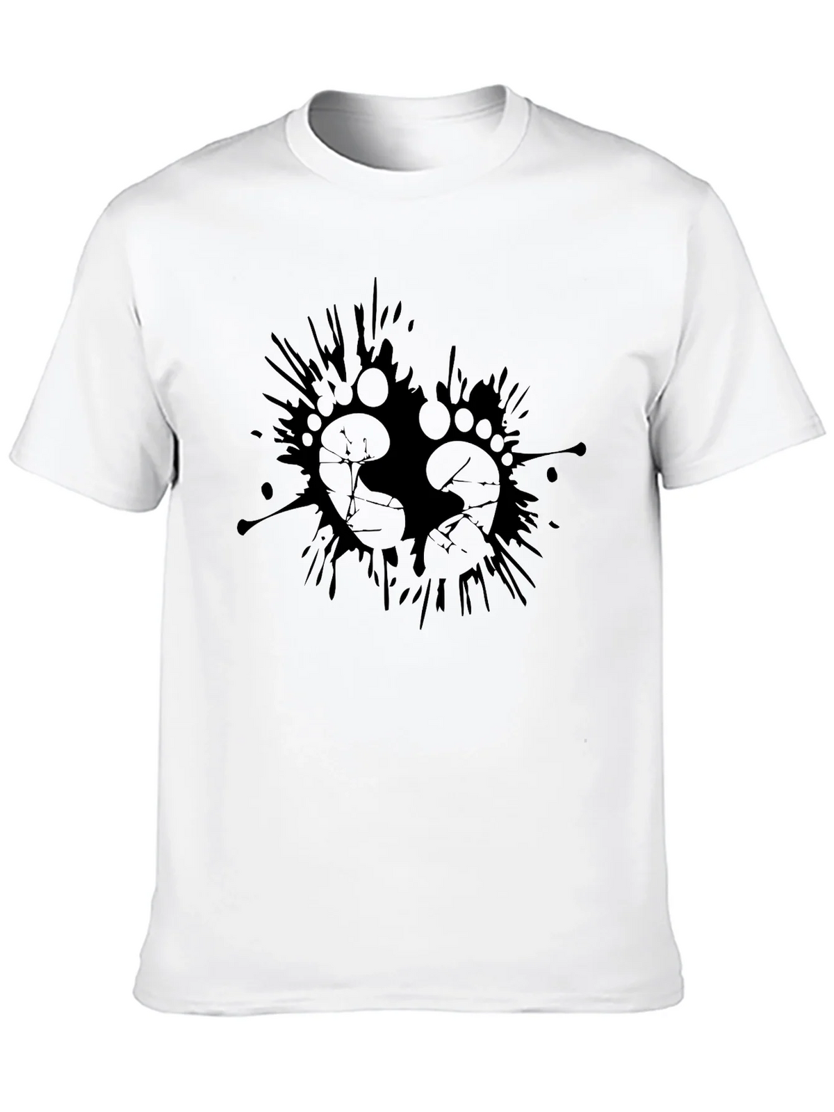 Mens Black Graphic Tee - Footprints Splash Design product image 9