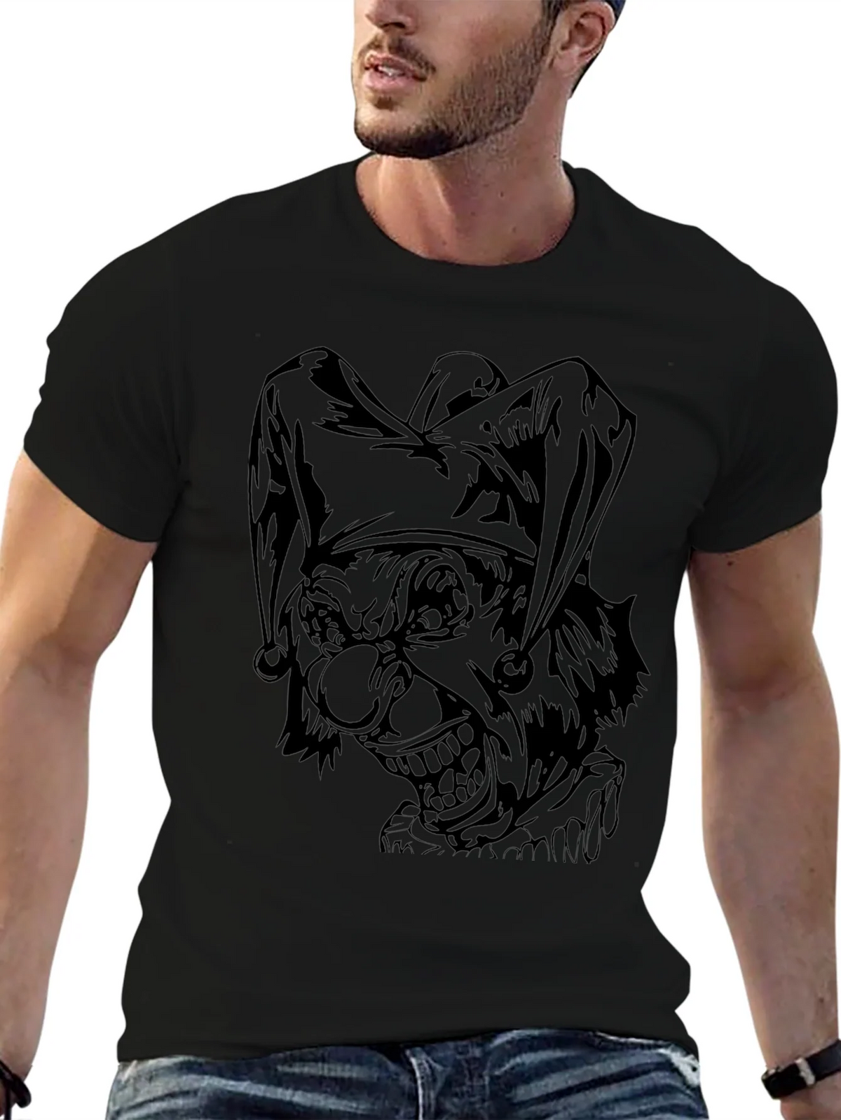 Mens Black Joker Graphic Print Tee product image 6