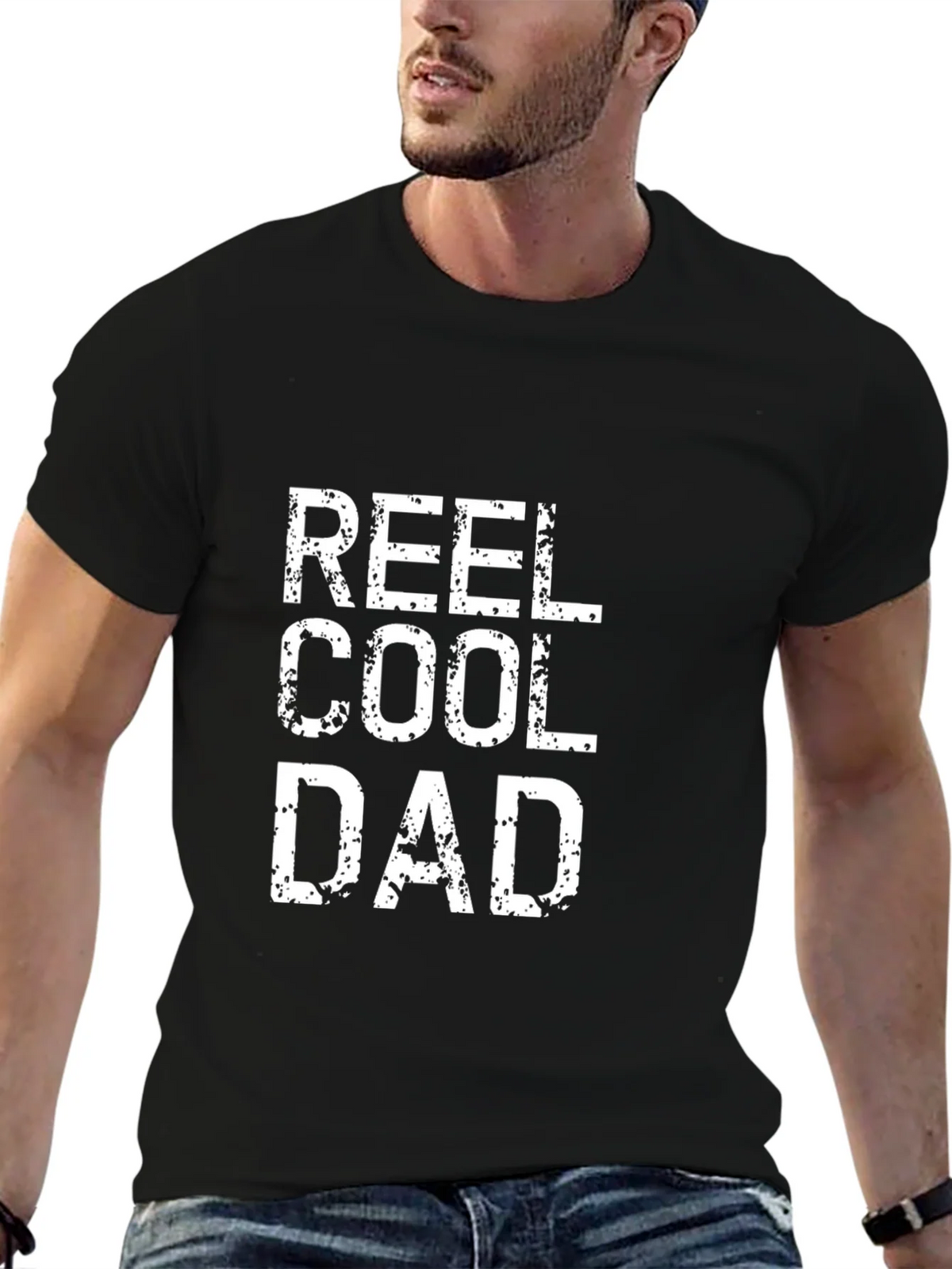 Reel Cool Dad Graphic Tee - Black Cotton T-Shirt product image 6