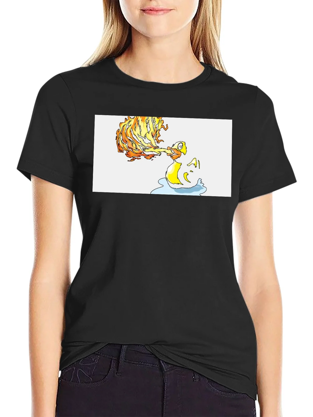 Fiery Duck T-Shirt - Unique Graphic Tee product image 2