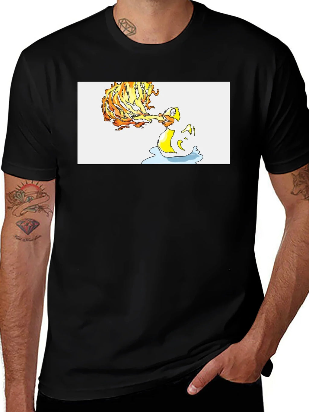 Fiery Duck T-Shirt - Unique Graphic Tee product image 1