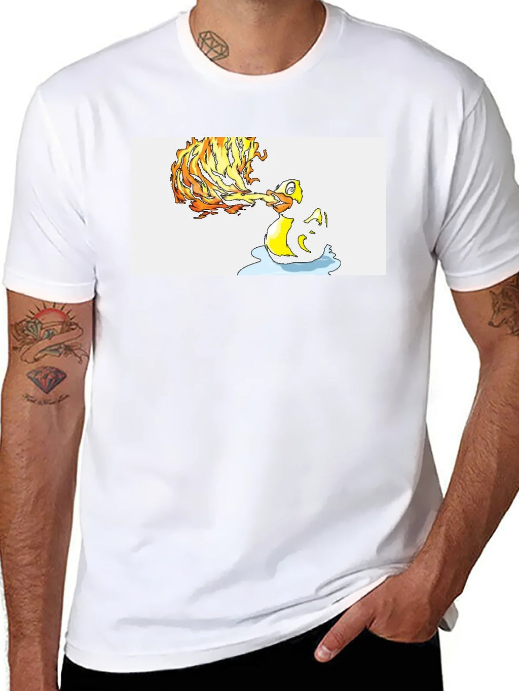Fiery Duck T-Shirt - Unique Graphic Tee product image 7