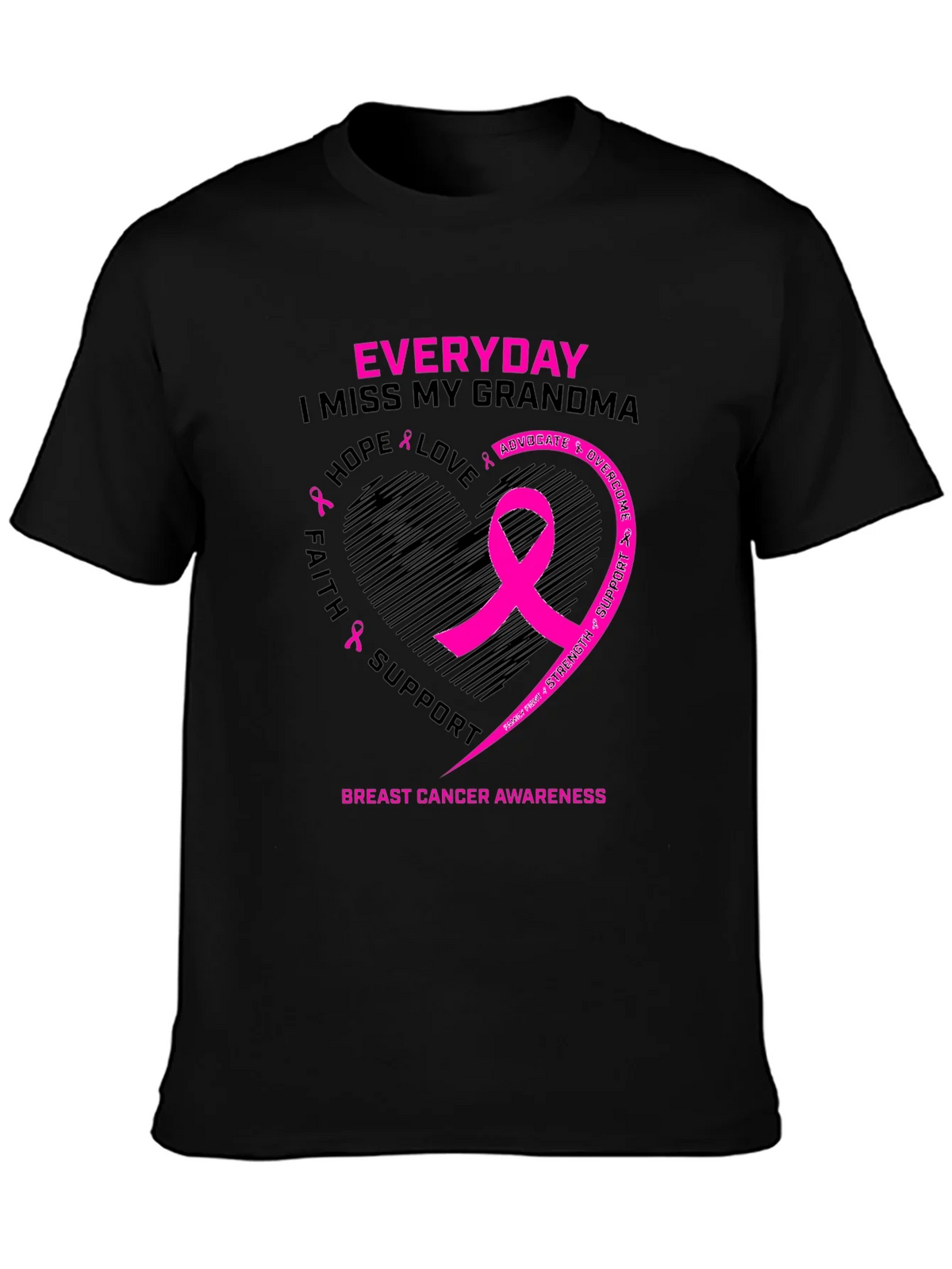 Breast Cancer Awareness Grandma Memorial T-Shirt product image 1